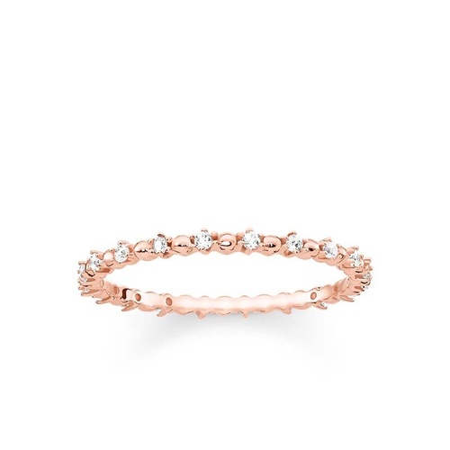 THOMAS SABO DELICATE ROSE GOLD PLATED CUBIC ZIRCONIA RING