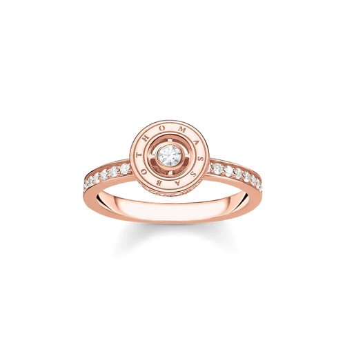 Sparkling Circles Round Rose Gold Ring