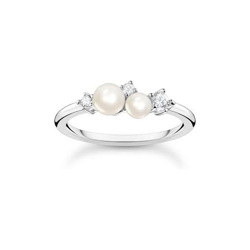 Thomas Sabo Ring Pearls and White Stones - Silver