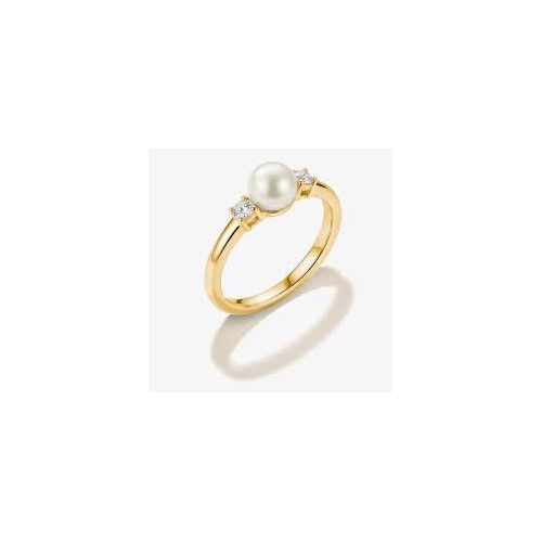 Thomas Sabo Ring pearl with zirconia - Gold Plated