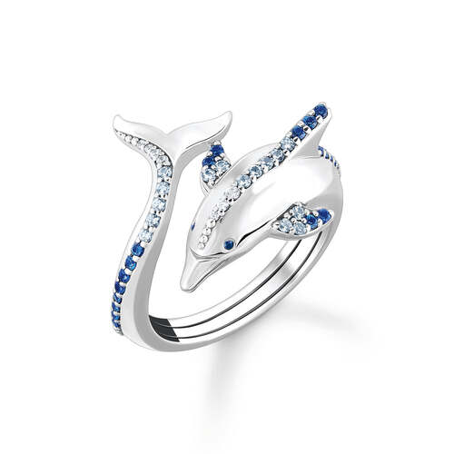 THOMAS SABO OPEN DOLPHIN WITH STONES RING