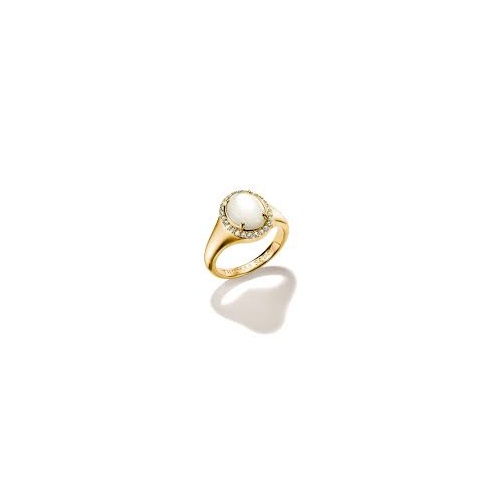 Thomas Sabo Halo ring with mother-of-pearl and zirconia - Gold Plated