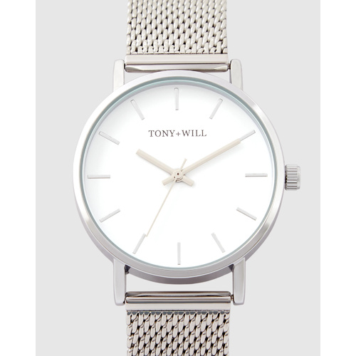 TONY AND WILL SMALL CLASSIC SILVER MESH WATCH