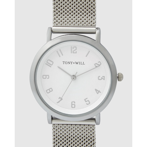 TONY AND WILL SMALL ASTRAL SILVER MESH WATCH