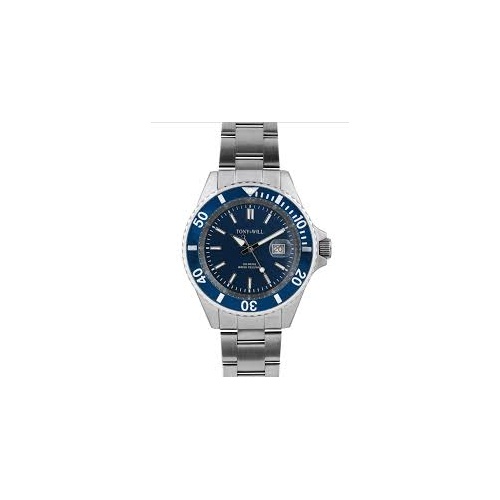 TONY & WILL DIVER NAVY FACE S/STEEL BRACELET WATCH