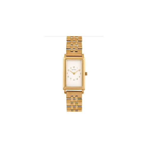 TONY & WILL PARIS RECTANGLE GOLD/WHITE/GOLD BRACELET WATCH