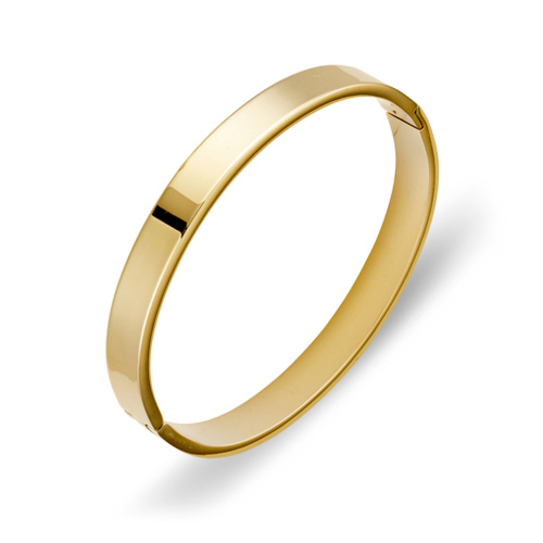 Indulge Seren Stainless Steel Gold Plated flat polished finish bangle