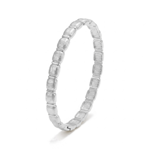 Indulge Stainless Steel Vintage Look Design Hinged Bangle