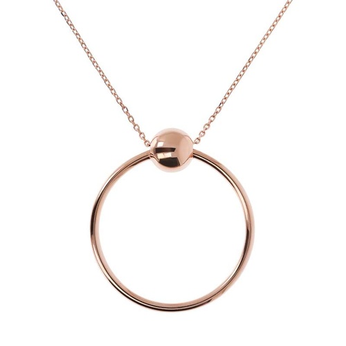 BRONZALLURE ROSE GOLD OPEN CIRCLE NECKLACE
