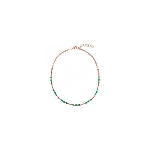 BRONZALLURE Felicia Rose Gold with Green Agate Spheres
