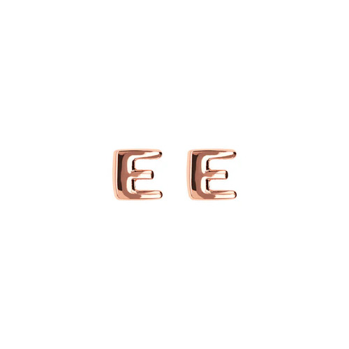 Bronzallure Stud Earrings with Letter E