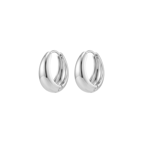 Indulge Stainless Steel Tapered Style Hoop Earrings - 12mm