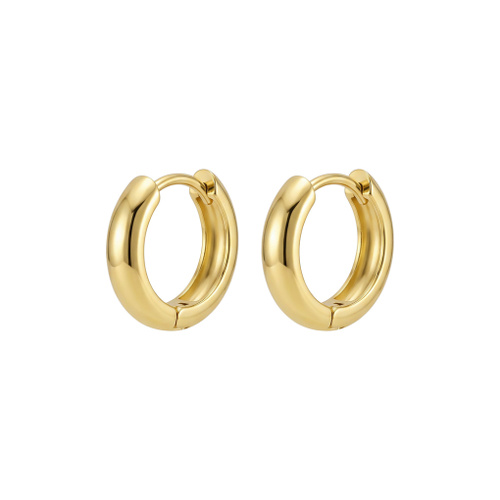 Indulge Stainless Steel Gold Plated Chunky Style Hoops