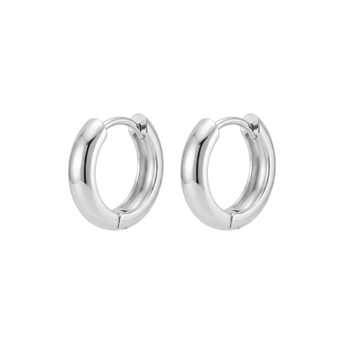 Indulge Stainless Steel Micron plated with 925 Sterling Silver + E-coat Chunky Style Hoops